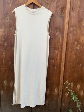 Sleeveless Classy Cotton Ivory Long Tank Dress by Minimal - Like New
